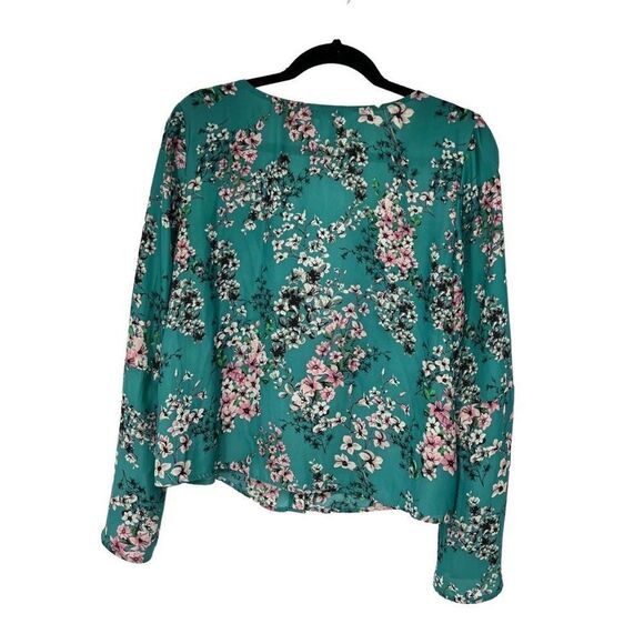 Cupcakes‎ and Cashmere Nadette Turquoise Pink Floral V Neck Blouse - Picture 2 of 8